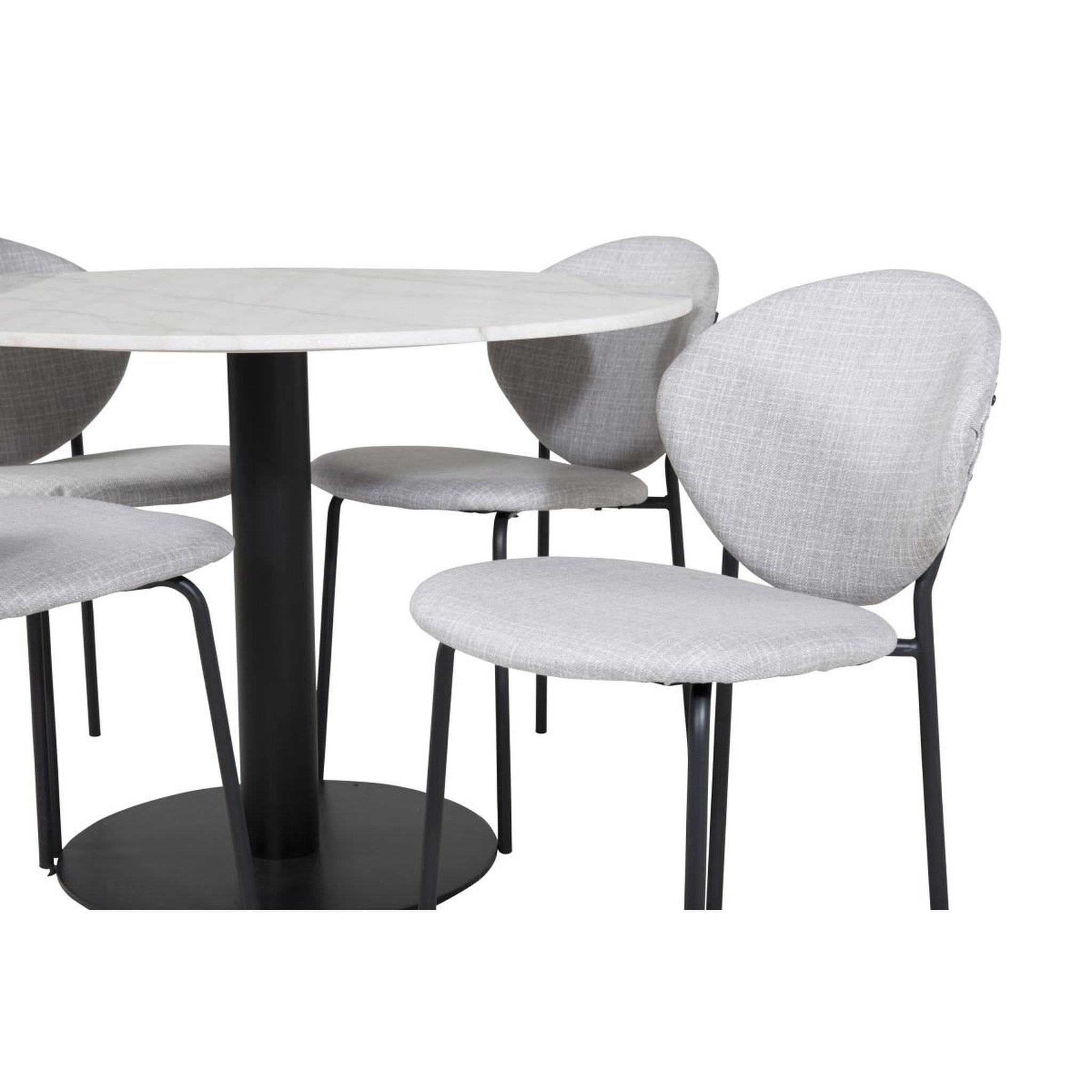 Voir la diapositive 2 : Paris Prix Ensemble table à manger & 4 chaises  estelle i & vault  106cm blanc & gris