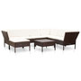 Voir la diapositive 1 : VIDAXL Salon de jardin 8 pcs avec coussins resine tressee marron