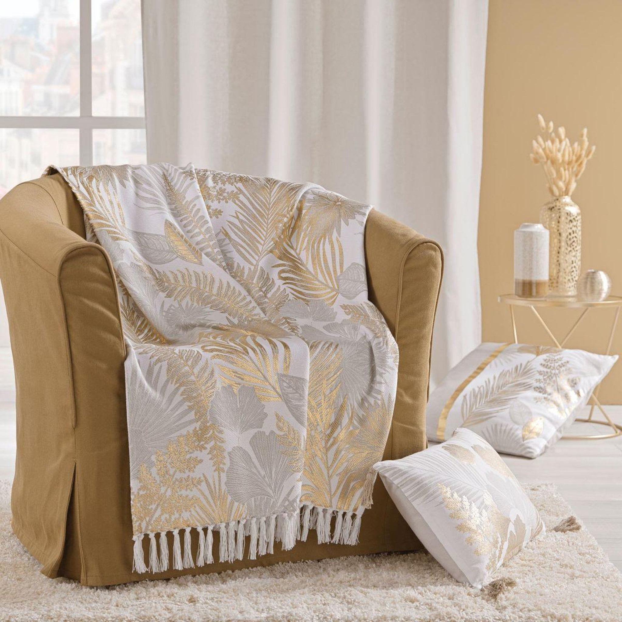 Voir la diapositive 5 : Douceur d'Intérieur Coussin déco imprimé  melisse  30x50cm multicolore