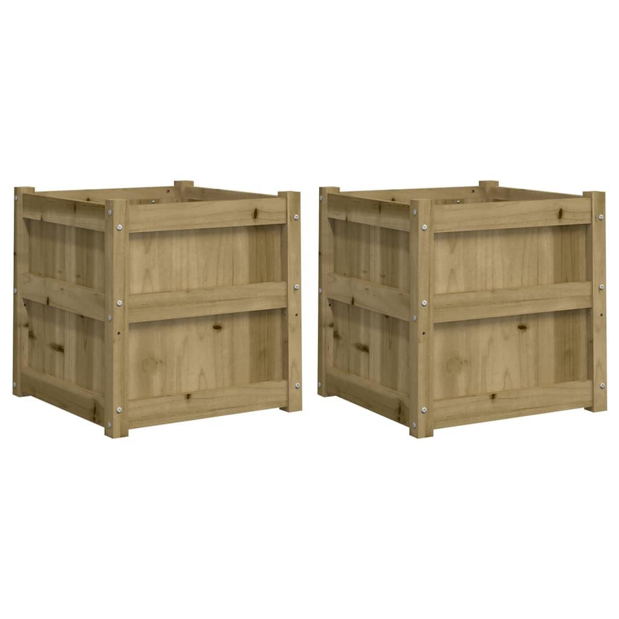 Voir la diapositive 2 : VIDAXL Jardinieres 2 pcs bois de pin impregne