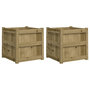 Voir la diapositive 2 : VIDAXL Jardinieres 2 pcs bois de pin impregne