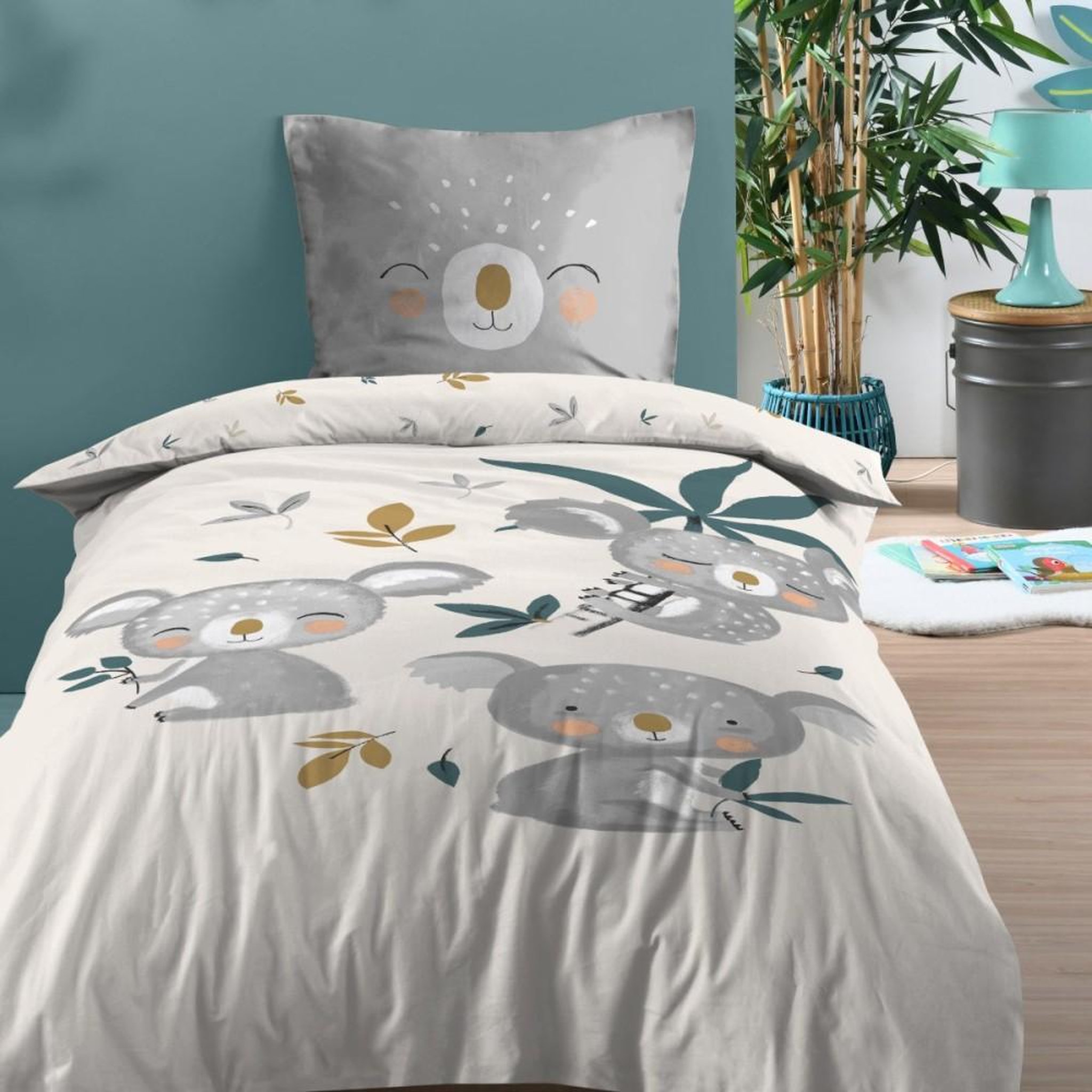STOF Housse de couette 140x200 + 1 taie coton 57 fils