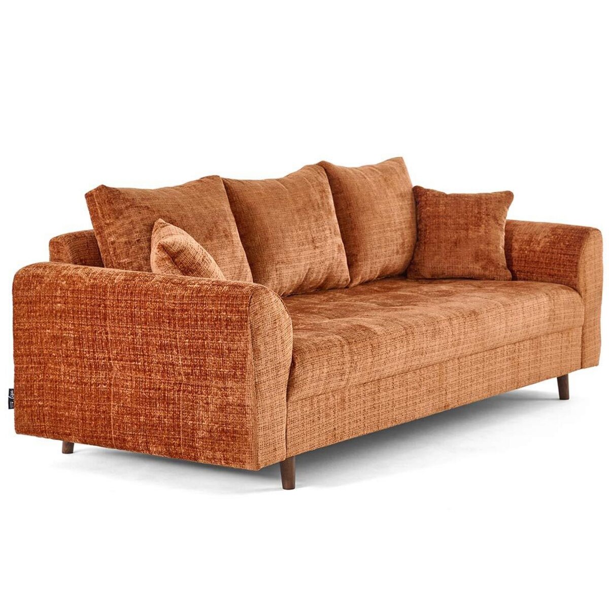 LISA DESIGN Rune - canapé droit 3 places en velours texturé