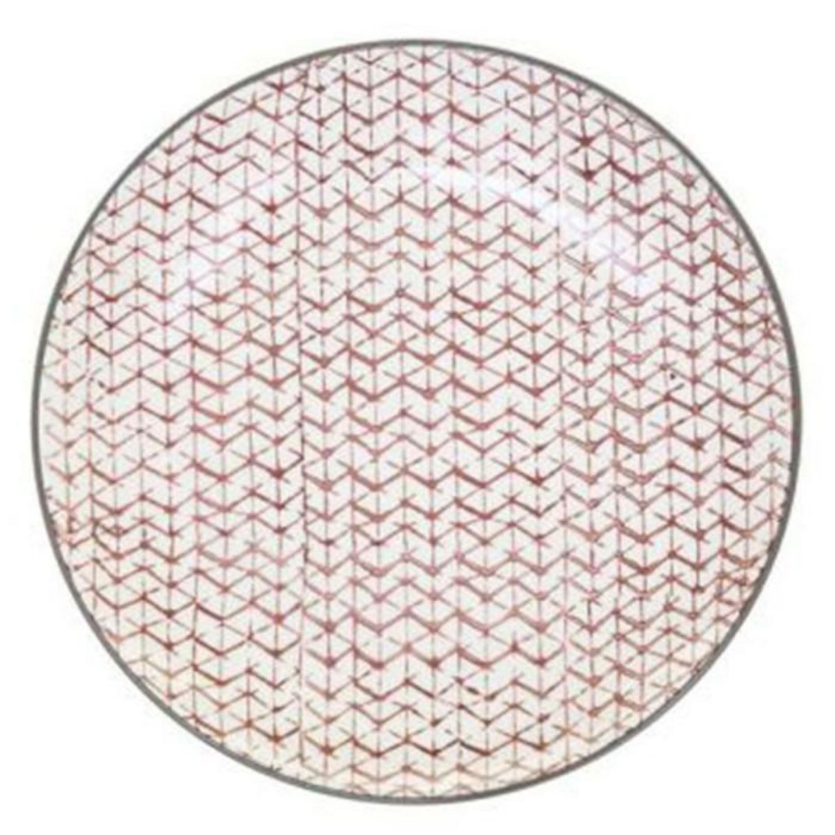 SECRET DE GOURMET Lot de 6 Assiettes à Dessert  Shibori  19cm Rouge