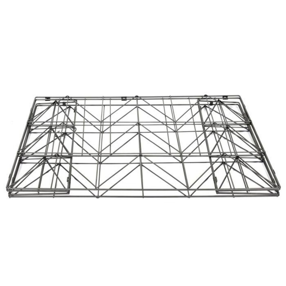 Paris Prix Table Coffre Pliable  Filaire  80cm Gris & Naturel