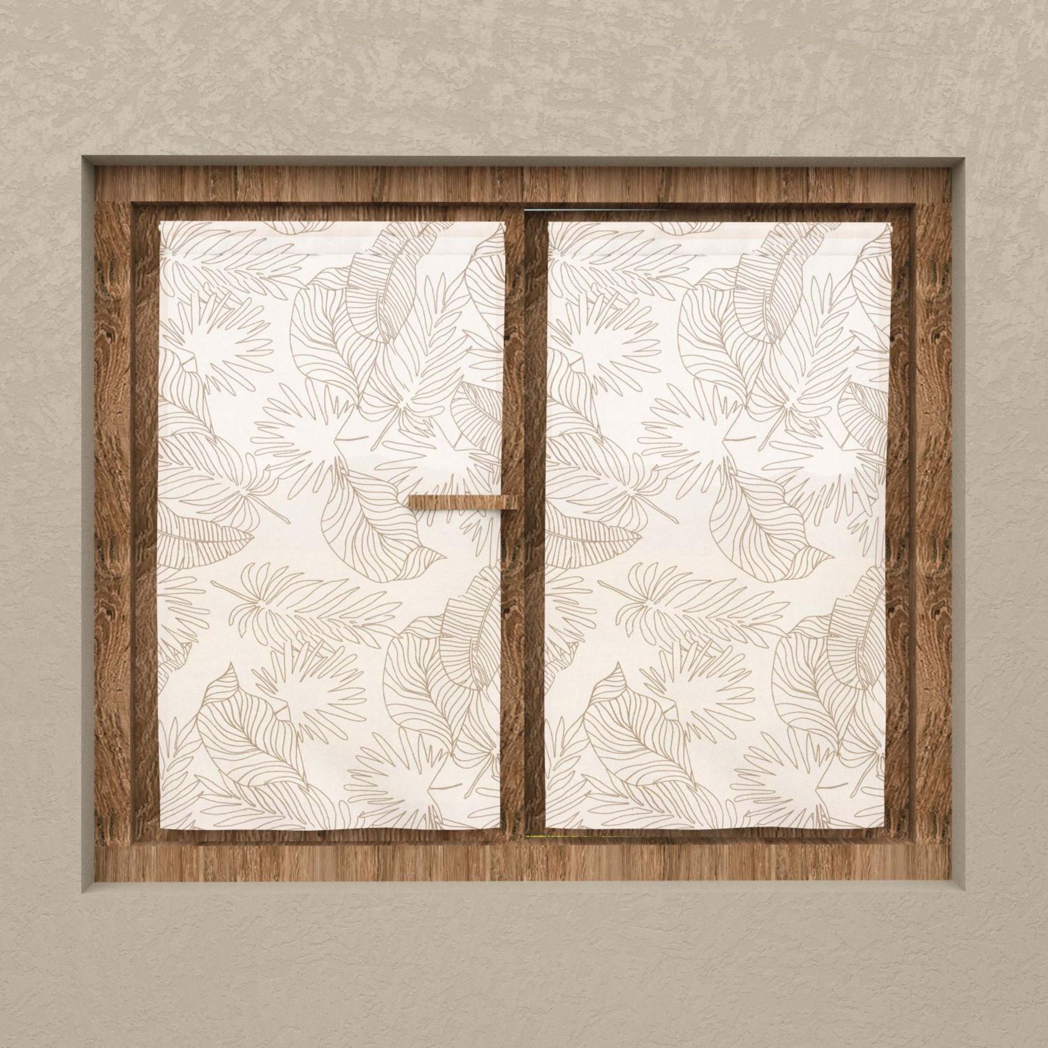 Soleil D'Ocre Brise-Bise Pauline Blanc 70x120cm - Paire De Voilages Polyester Avec Pompons