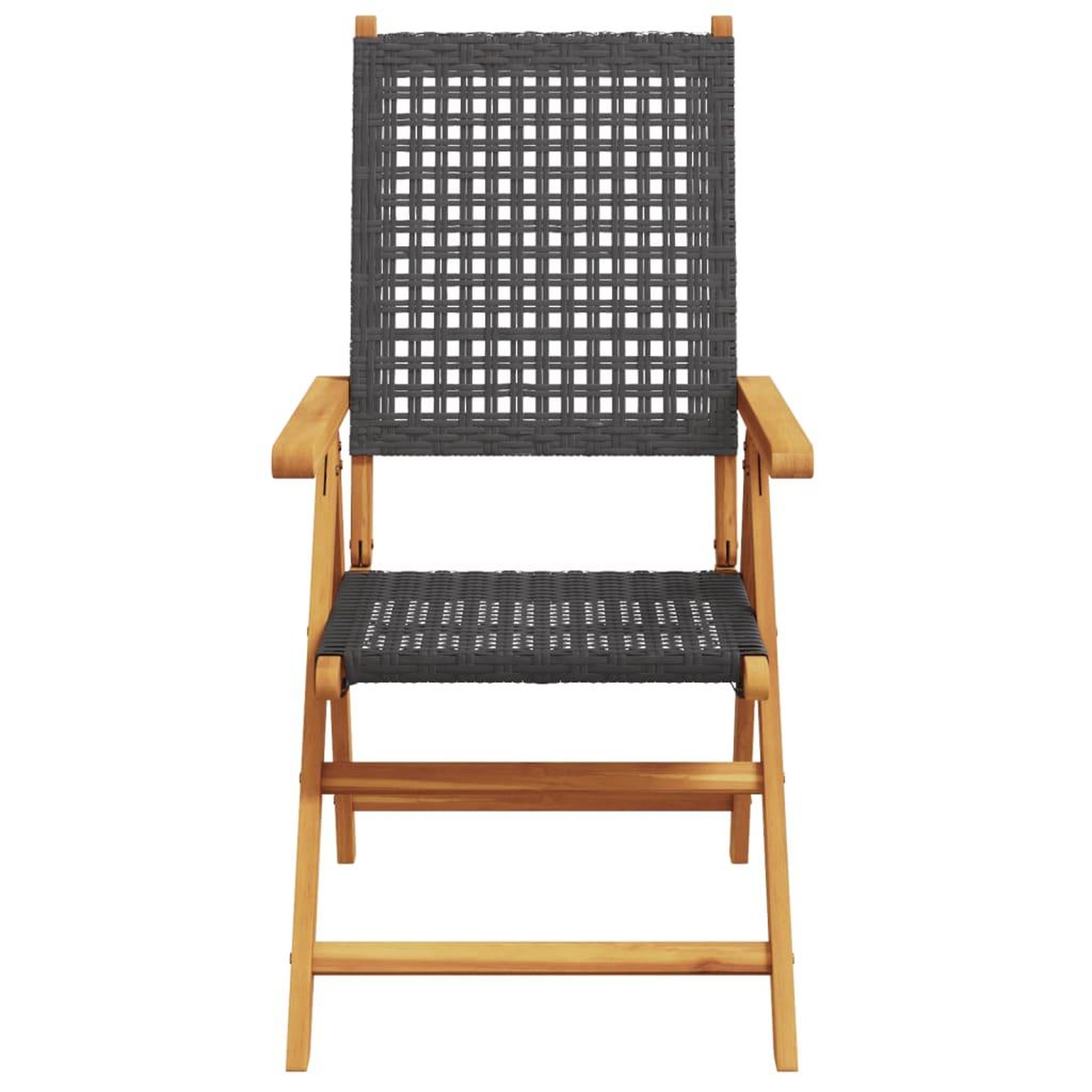 Voir la diapositive 4 : VIDAXL Chaises inclinables de jardin lot de 8 noir rotin bois massif