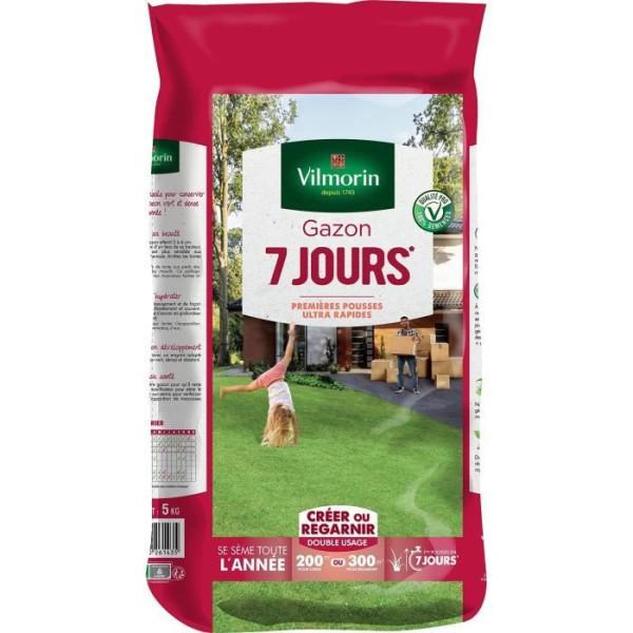 Voir la diapositive 2 : VILMORIN Vilmorin semences de gazon 7 jours - 5 kg