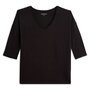 Voir la diapositive 1 : INEXTENSO T-shirt manches longues col v noir femme