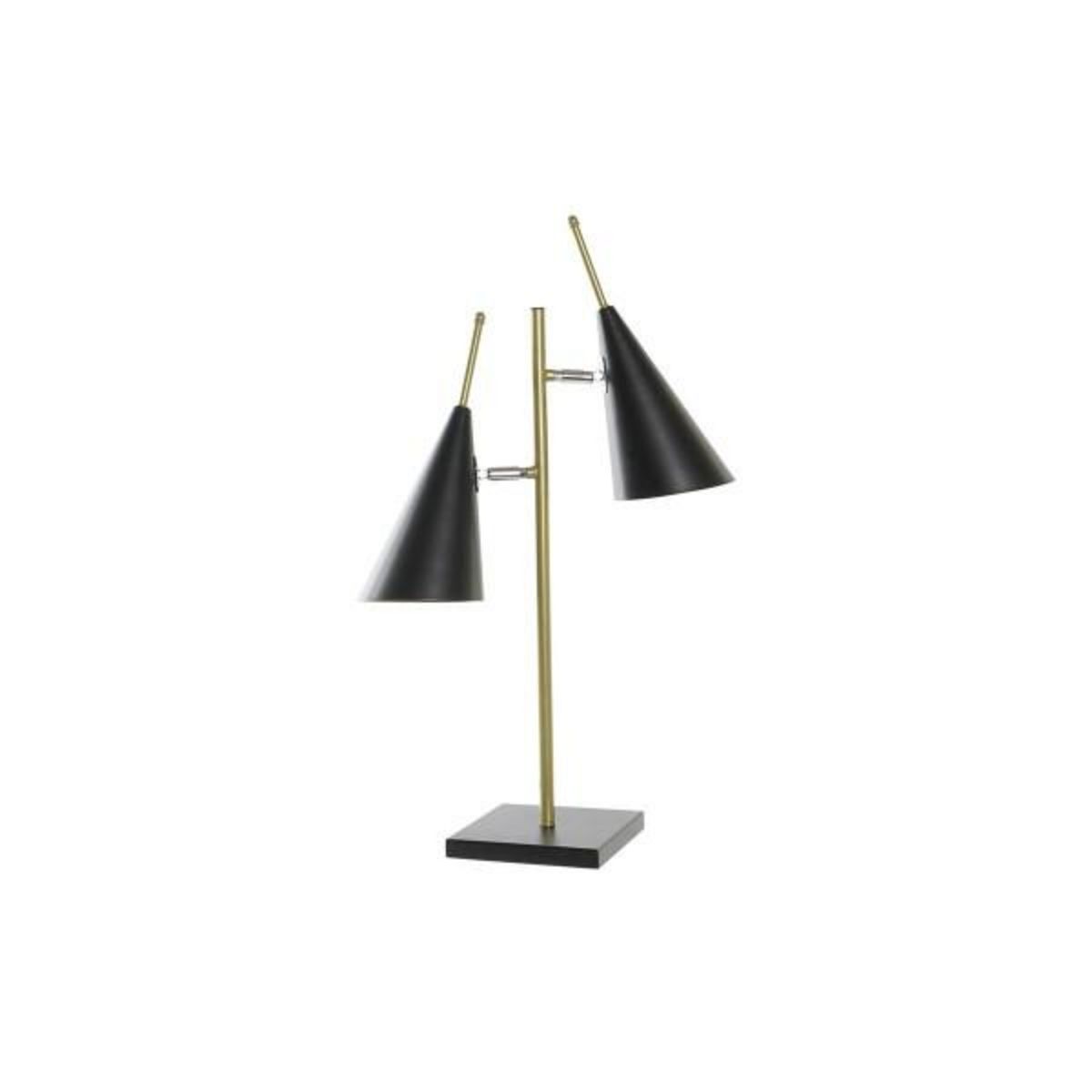 MARKET24 Lampe de bureau DKD Home Decor Noir Doré Métal 25 W 220 V 38 x 16 x 64 cm