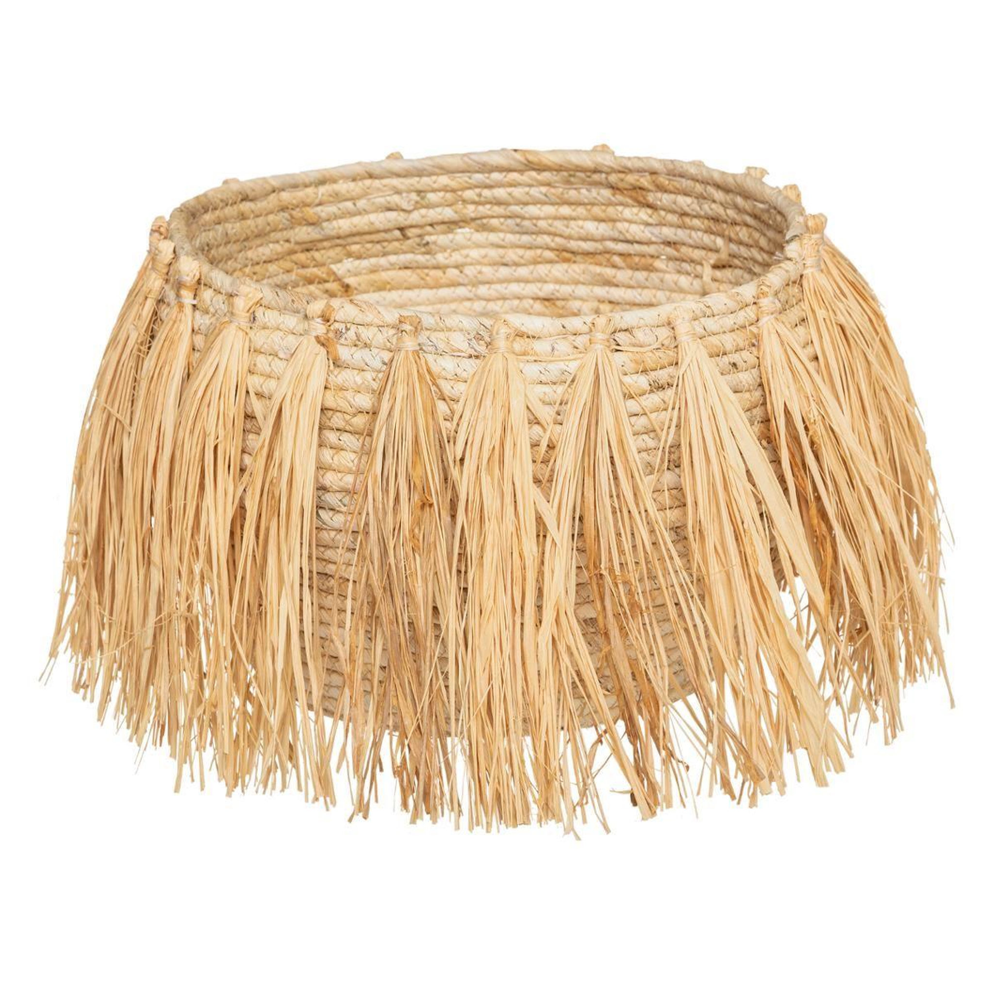 Voir la diapositive 2 : ATMOSPHERA Lot de 2 paniers à franges  safari  25cm beige