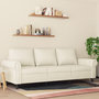 Voir la diapositive 1 : VIDAXL Canape a 3 places Creme 180 cm Velours