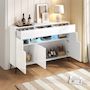 Voir la diapositive 5 : MERAX Buffet 5 porte(s) 3 tiroir(s) - 140 cm blanc led mdf