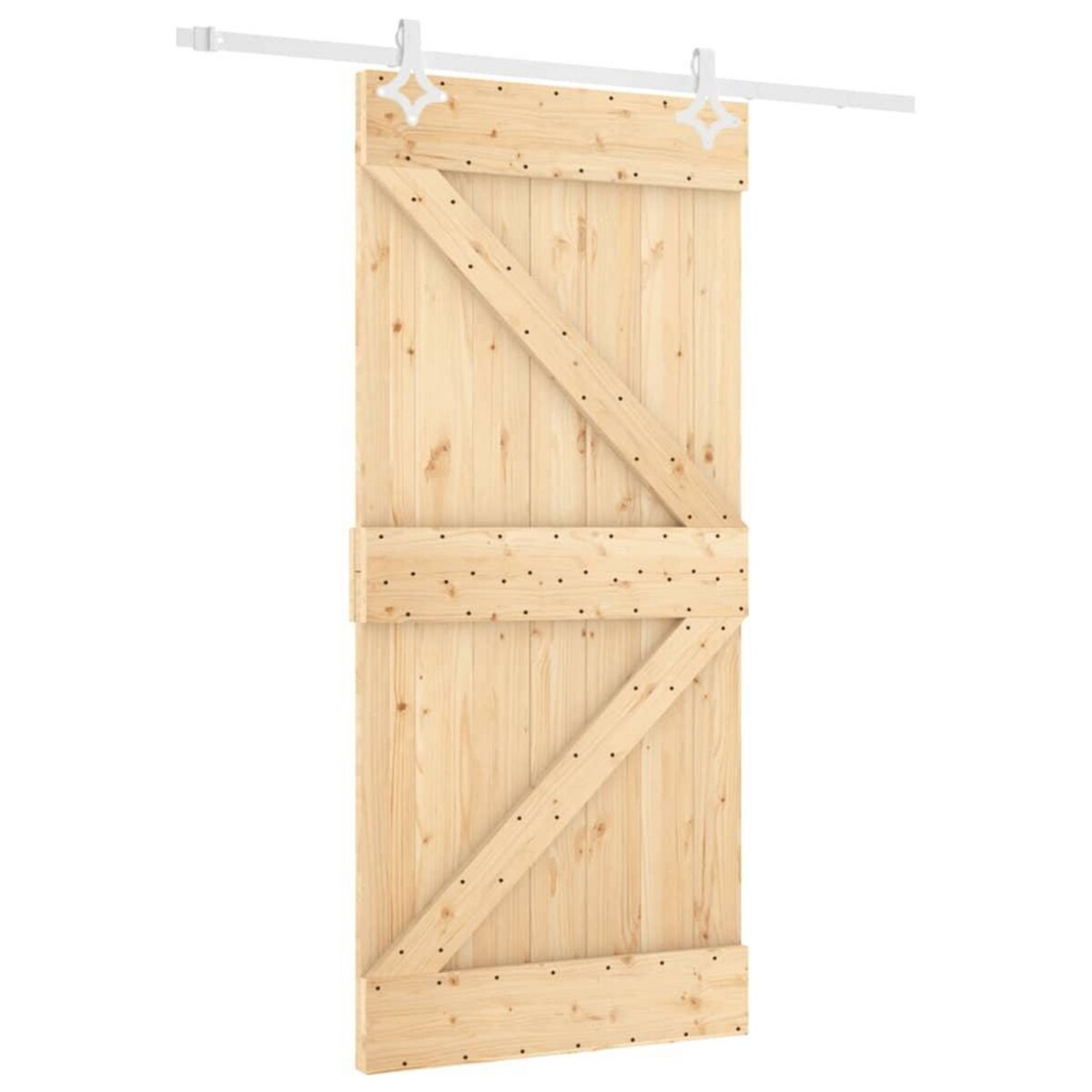 VIDAXL Porte coulissante et kit de quincaillerie 90x210 cm pin massif