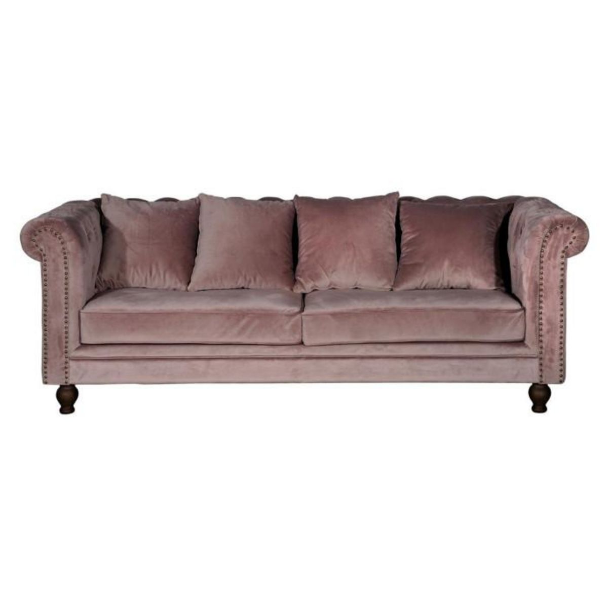 Paris Prix Canapé 3 Places en Velours  Chesterfield  217cm Rose