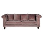 Paris Prix Canapé 3 Places en Velours  Chesterfield  217cm Rose