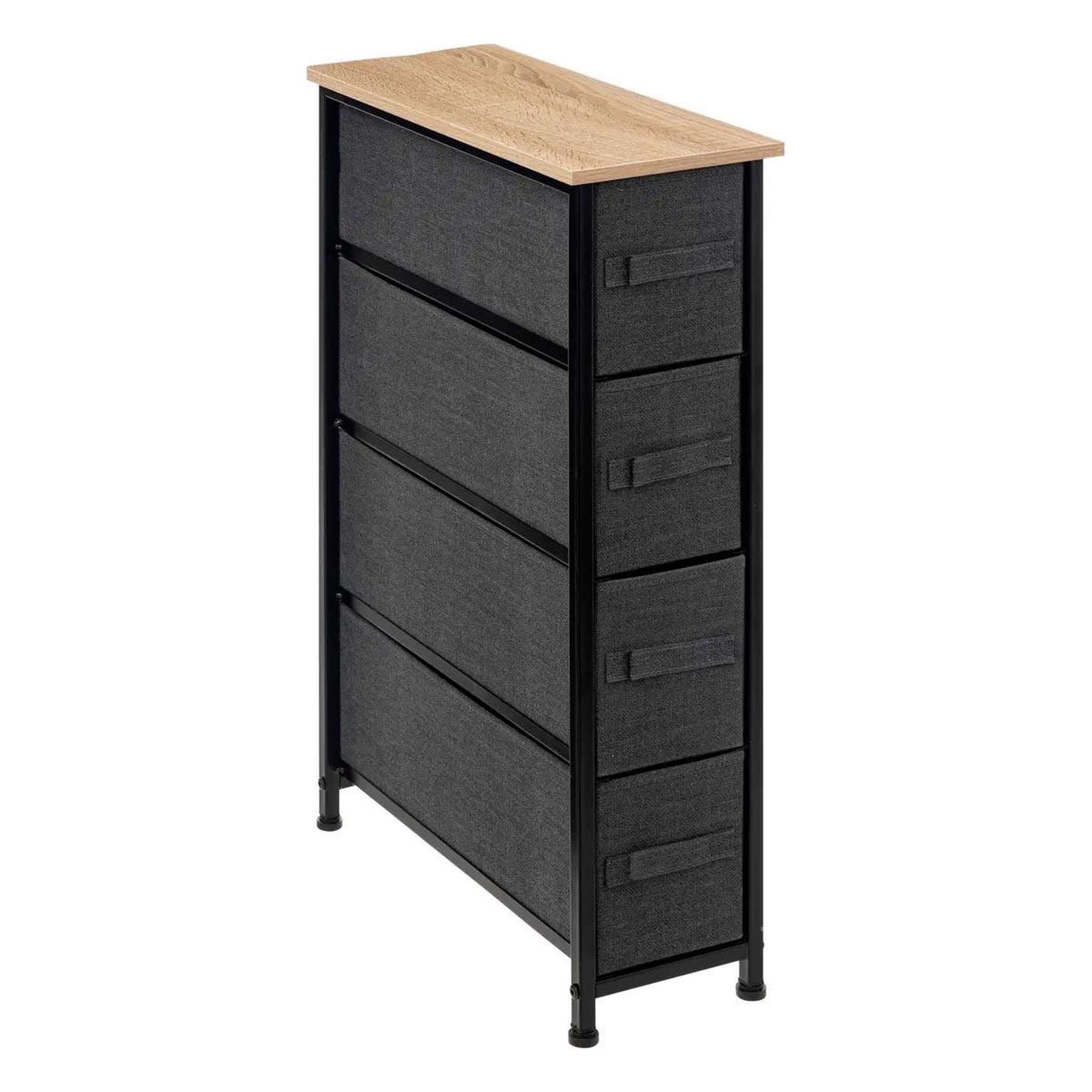 FIVE Meuble de rangement 4 tiroirs  tissa  75cm gris foncé