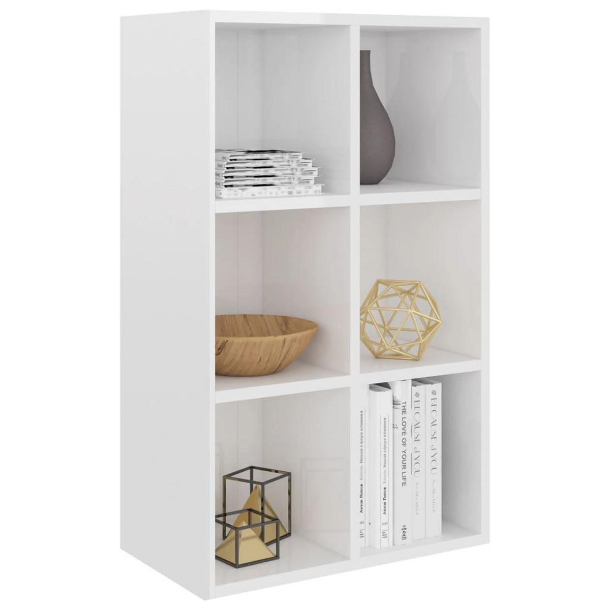 VIDAXL Bibliotheque/buffet blanc brillant 66x30x98cm bois d'ingenierie