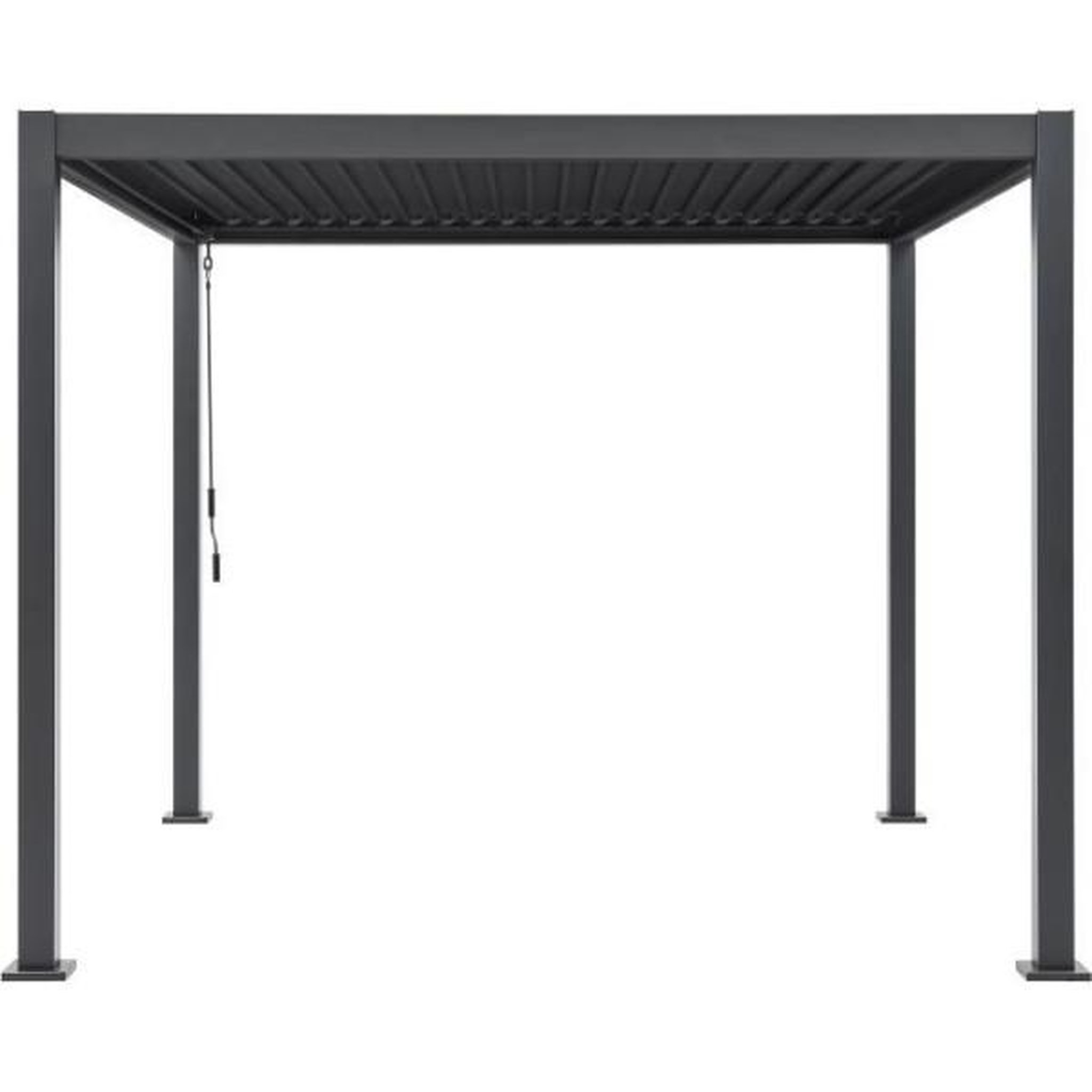 Voir la diapositive 3 : MARKET24 Pergola bioclimatique GAYA - Structure en aluminium et en acier - 290x290xH240 cm - Gris