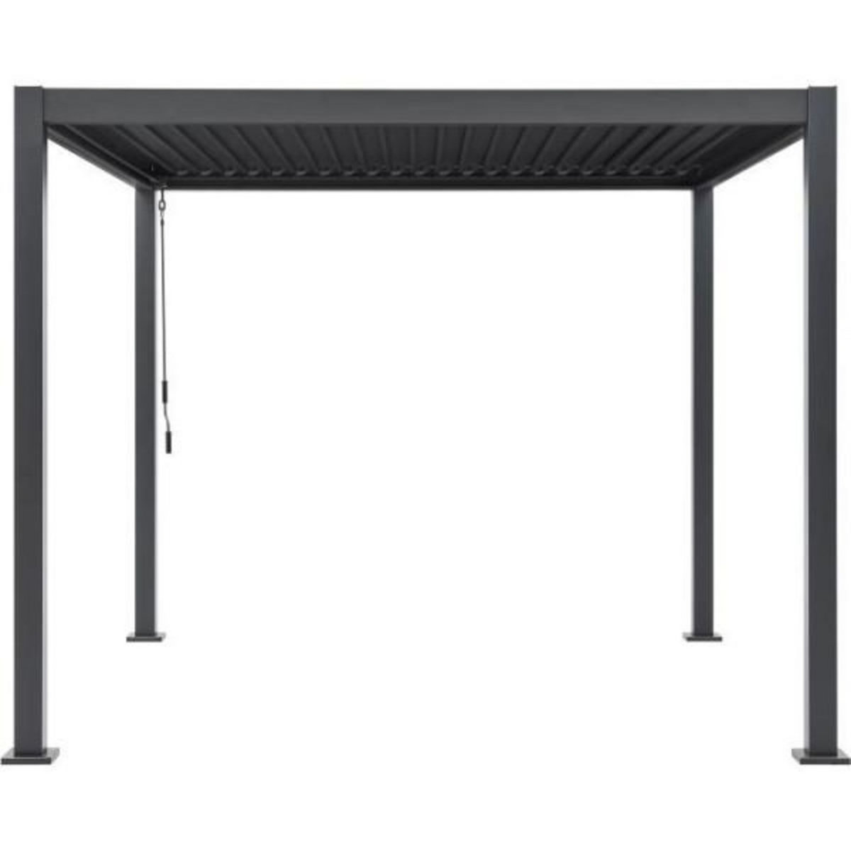 MARKET24 Pergola bioclimatique GAYA - Structure en aluminium et en acier - 290x290xH240 cm - Gris