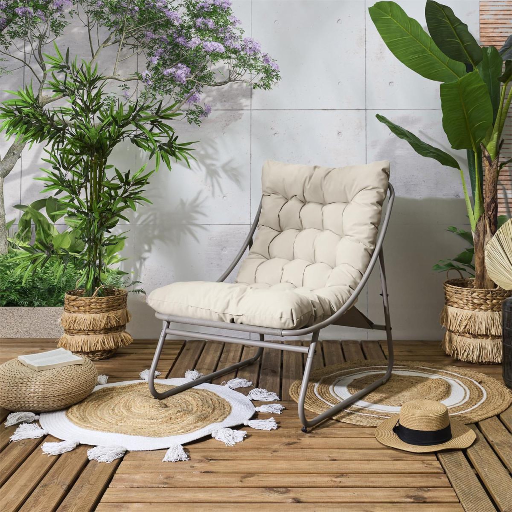 Voir la diapositive 6 : The Home Deco Factory Fauteuil d'extérieur  dolce vita  88cm beige
