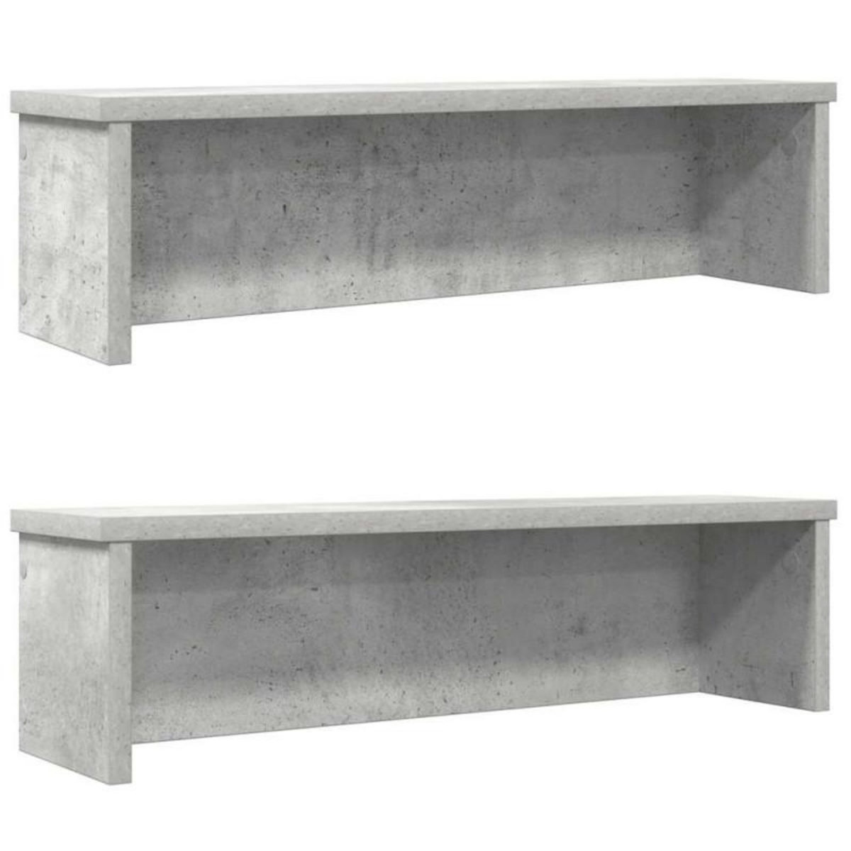 VIDAXL Étagères de cuisine empilables 2 pcs gris béton 60x15x16 cm