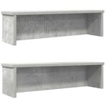 VIDAXL Étagères de cuisine empilables 2 pcs gris béton 60x15x16 cm