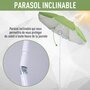 OUTSUNNY Parasol inclinable octogonal de plage Ø 150 cm tissu polyester haute densité anti-UV mât démontable sac de transport inclus vert