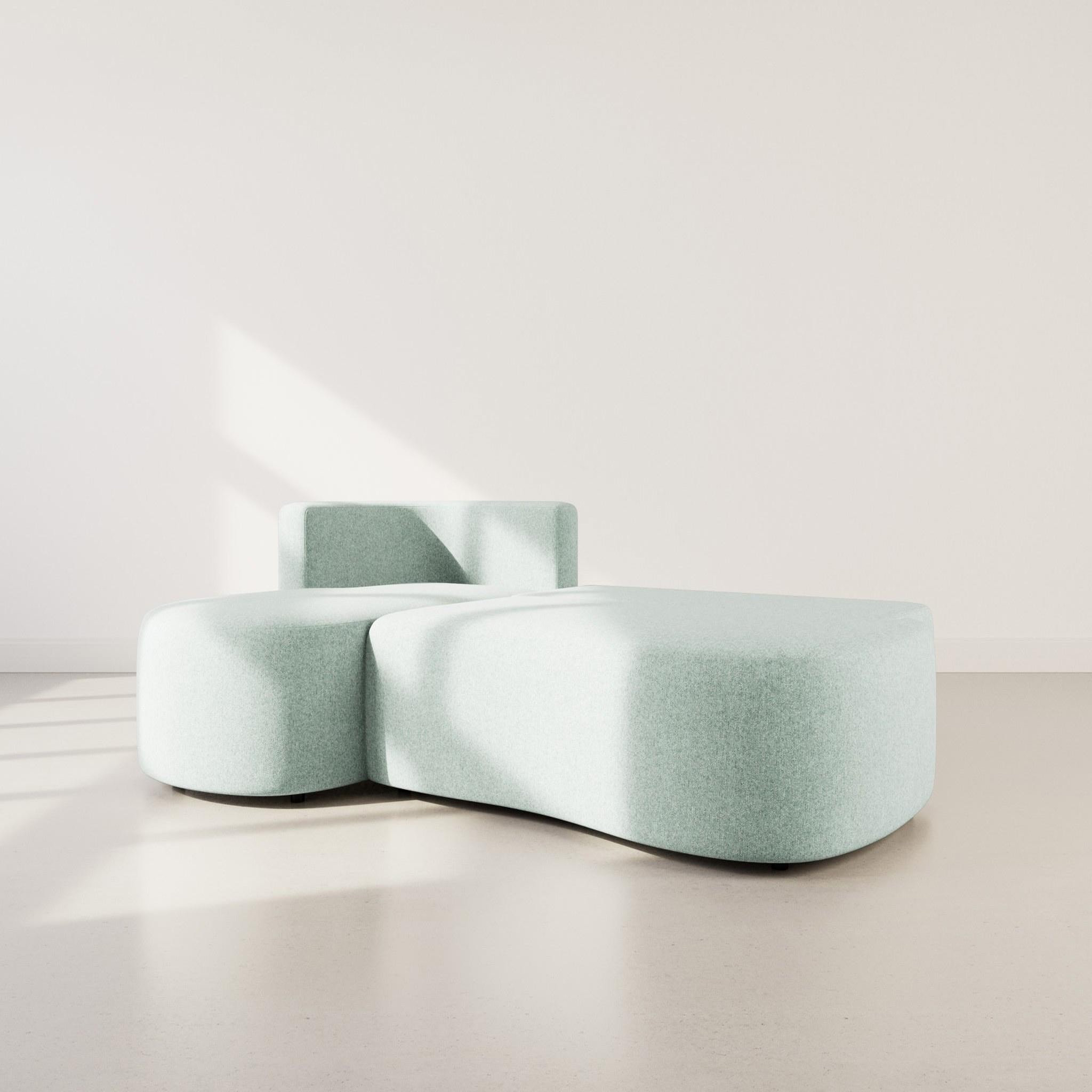 Voir la diapositive 2 : BEST MOBILIER Mahina - canapé d'angle gauche 4 places convertible avec coffre en tissu texturé