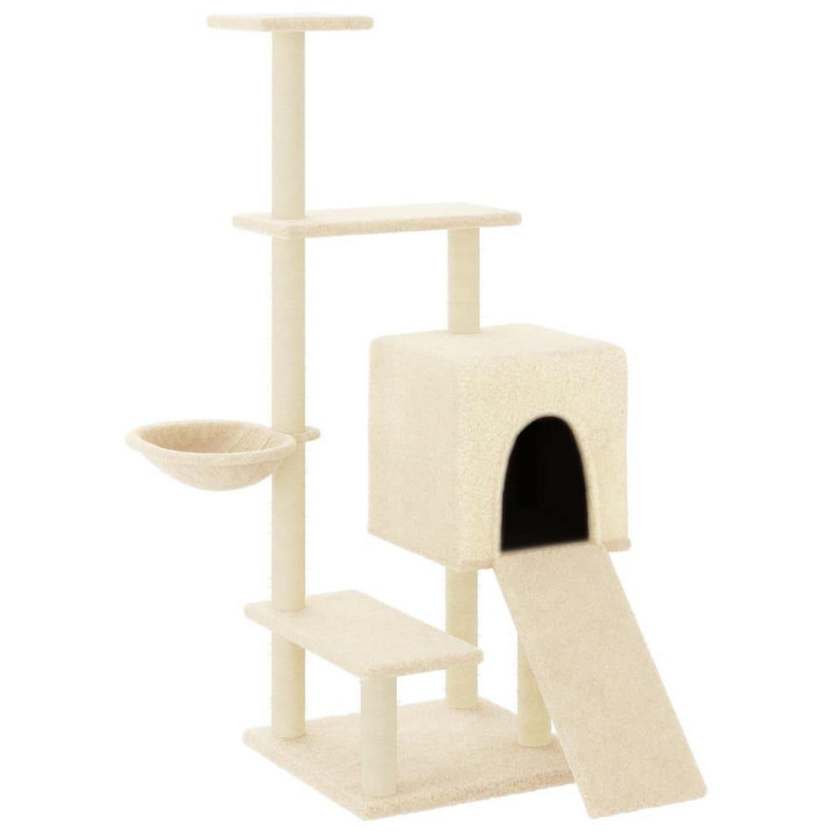 VIDAXL Arbre a chat avec griffoirs en sisal creme 130,5 cm
