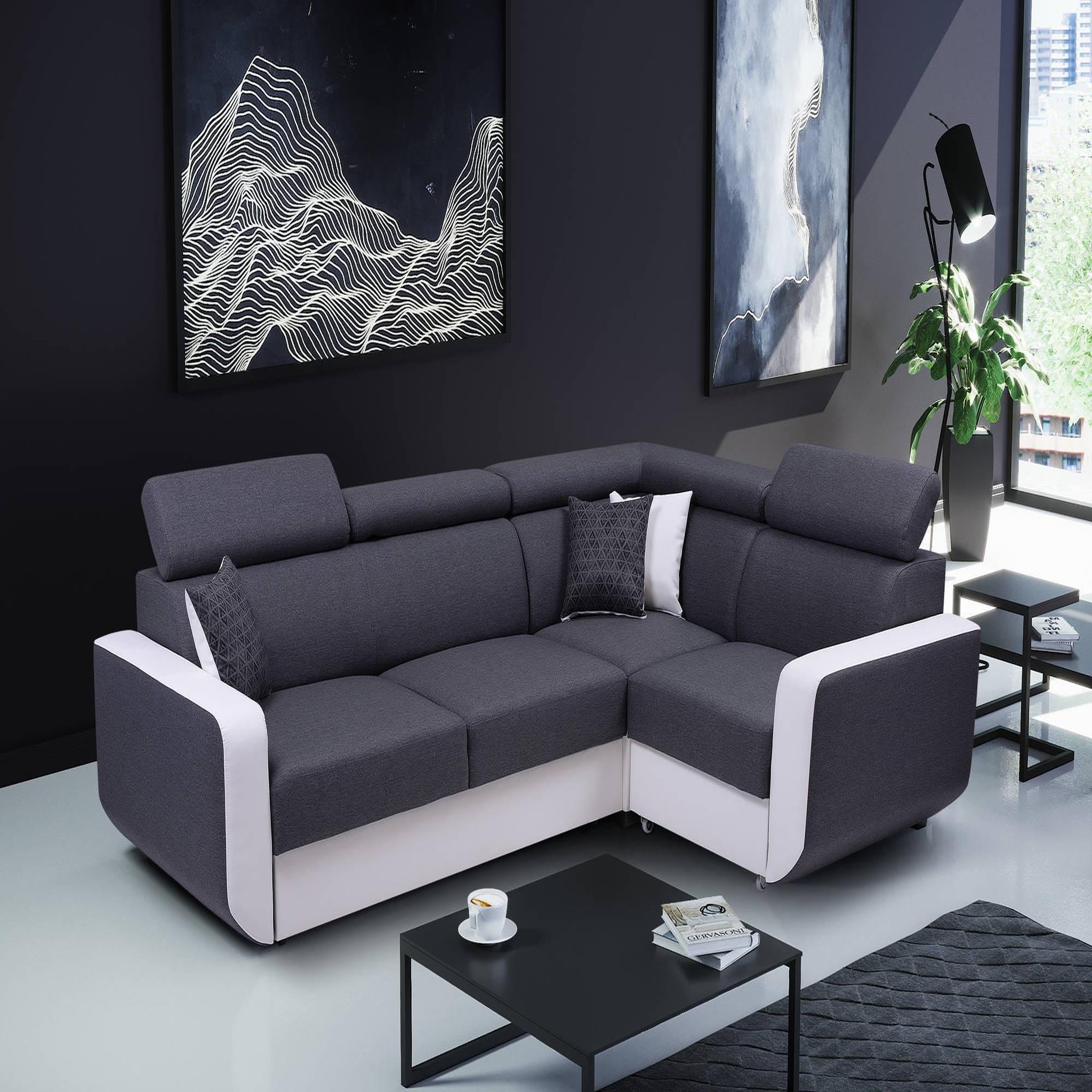 LISA DESIGN Dustin - canapé d'angle l réversible - 5 places ...