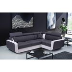 LISA DESIGN Dustin - canapé d'angle l réversible - 5 places - convertible avec coffre - têtieres réglables. Coloris disponibles : Bicolore