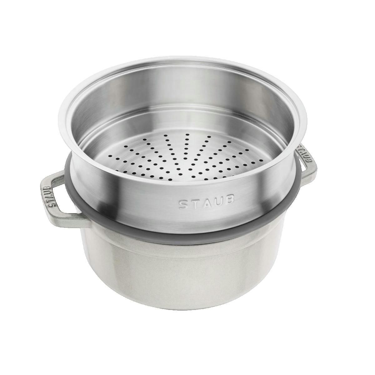 Staub Cocotte Zwilling en fonte blanc truffé