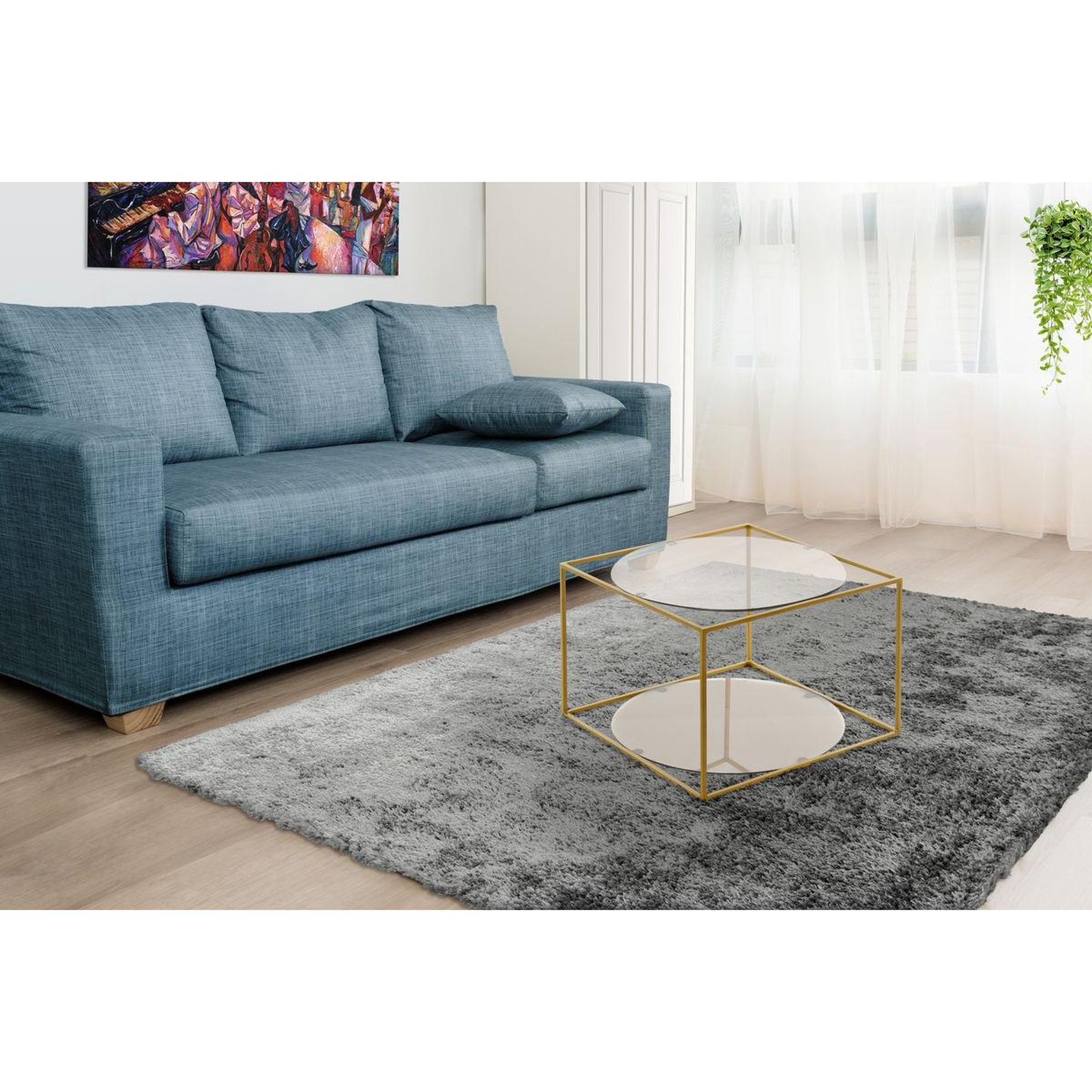 Voir la diapositive 3 : Paris Prix Table d'appoint design  cody  50cm gris & or