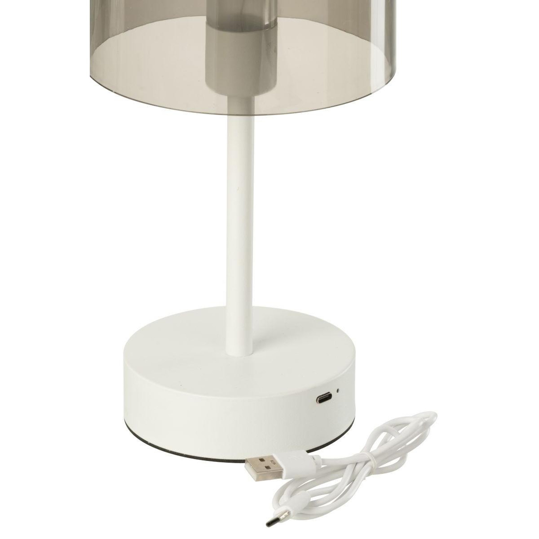 Voir la diapositive 3 : J-LINE Lampe à poser tactile à led  woa  24cm blanc