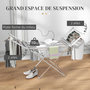 Voir la diapositive 4 : HOMCOM Etendoir séchoir linge pliable 2 ailes latérales extensibles alliage aluminium