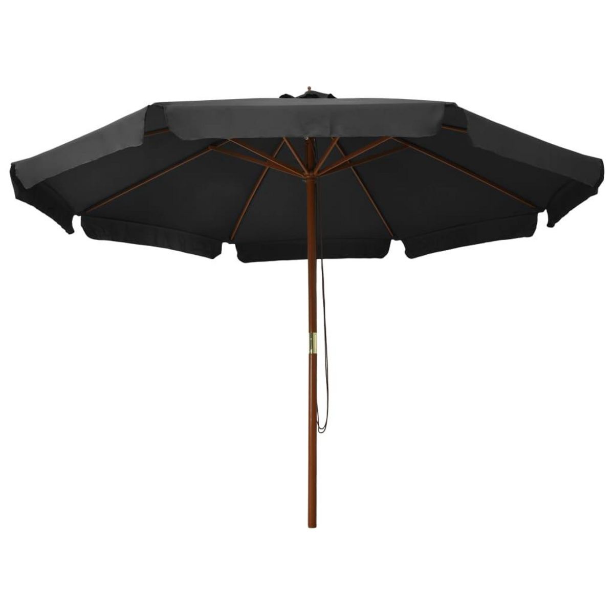 VIDAXL Parasol d'exterieur avec mat en bois 330 cm Anthracite