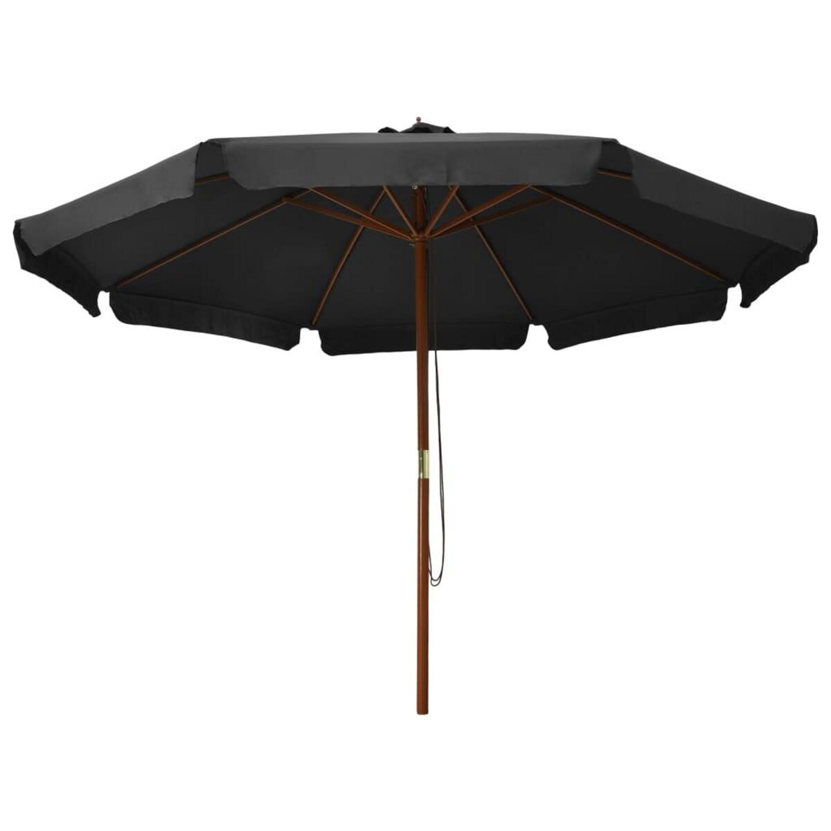 VIDAXL Parasol d'exterieur avec mat en bois 330 cm Anthracite