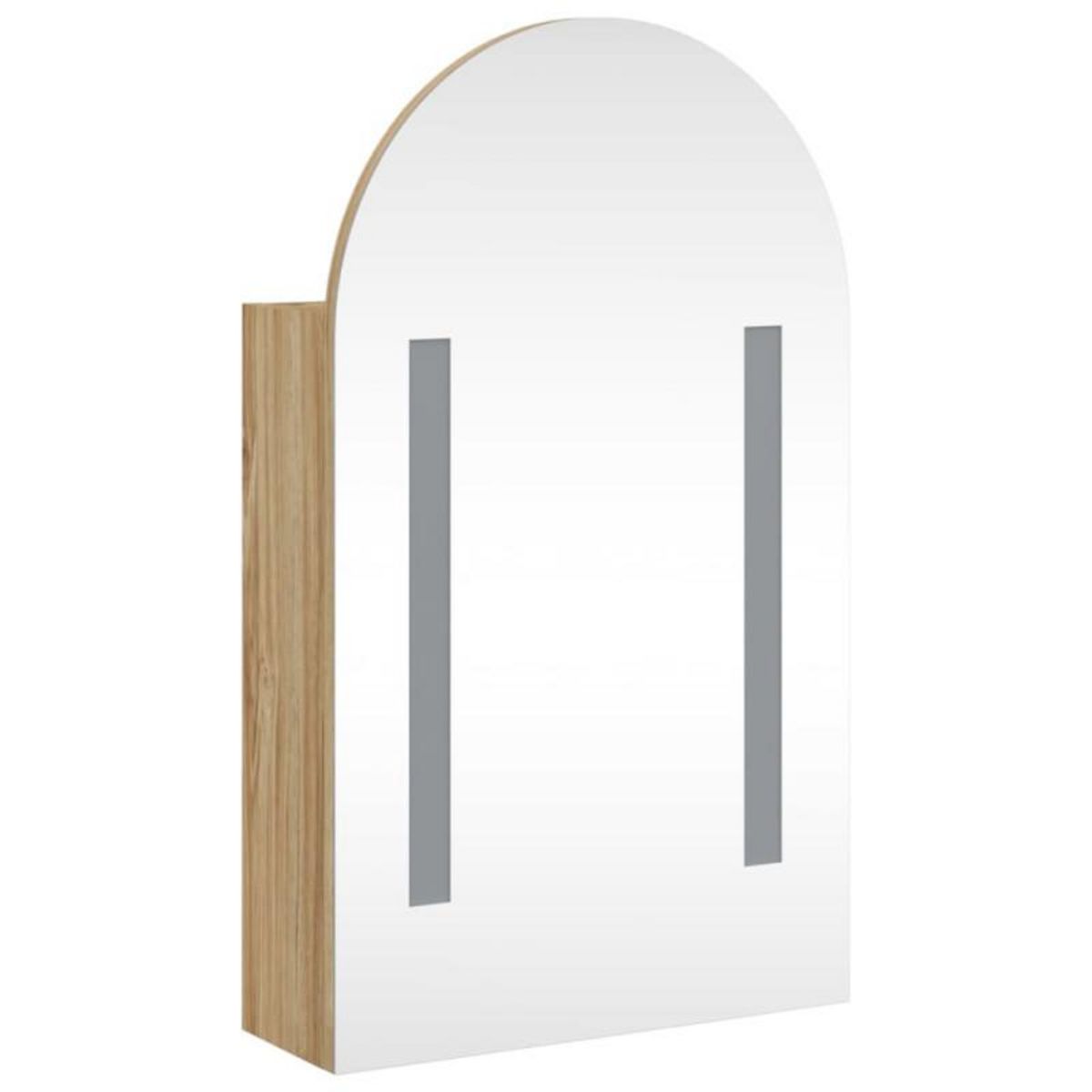 VIDAXL Armoire de bain à miroir avec LED arquée chêne 42x13x70 cm
