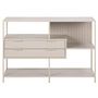 Voir la diapositive 3 : LISA DESIGN Anthea - étagère filaire métal avec plaquage en effet bois blanchi - avec tiroirs - 114 cm - gris
