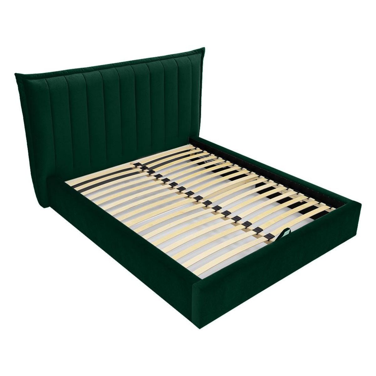 BEST MOBILIER Esmee - lit coffre - 140x200 cm - en velours - sommier inclus