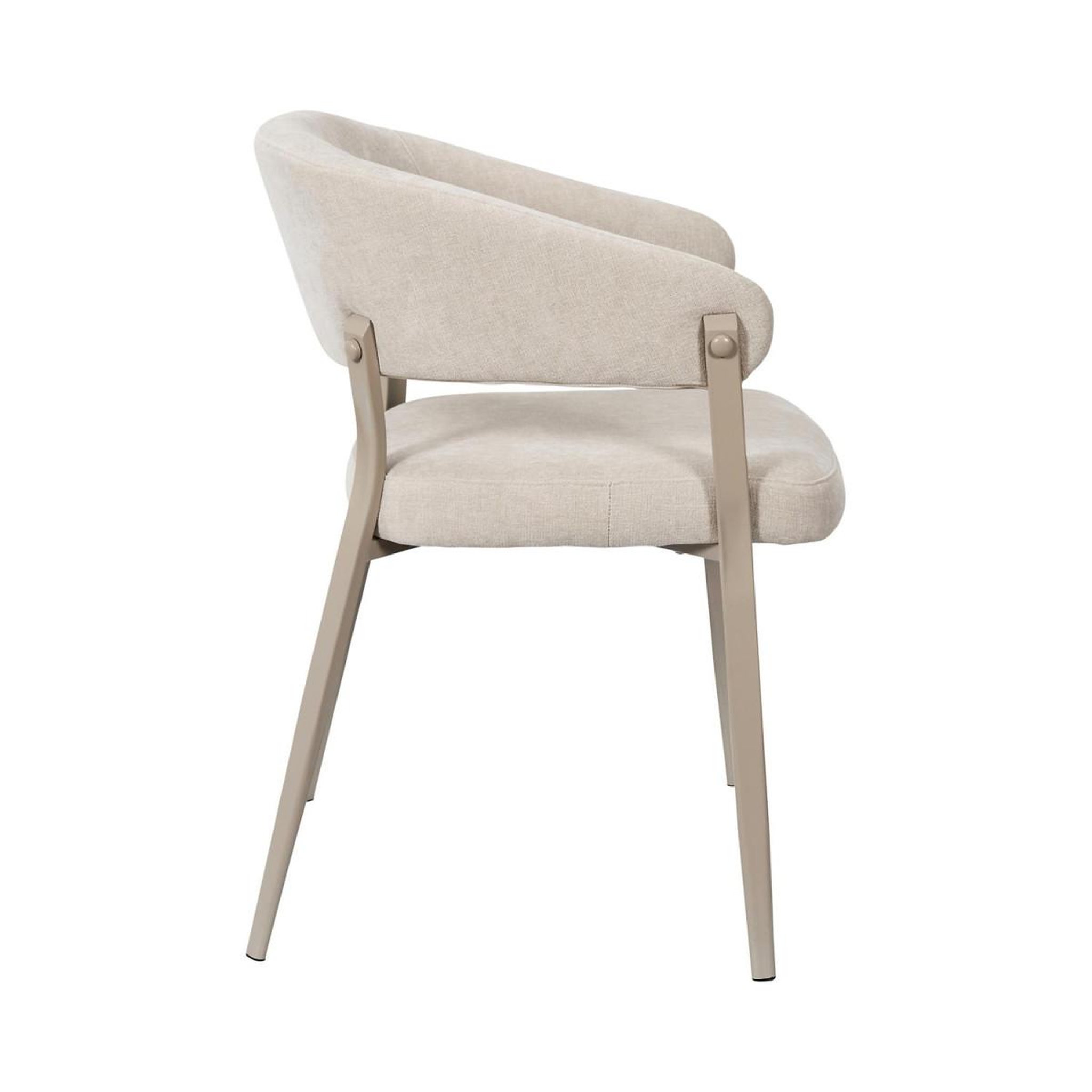 Voir la diapositive 4 : The Home Deco Factory Lot de 2 fauteuils de table  emilia  78cm beige