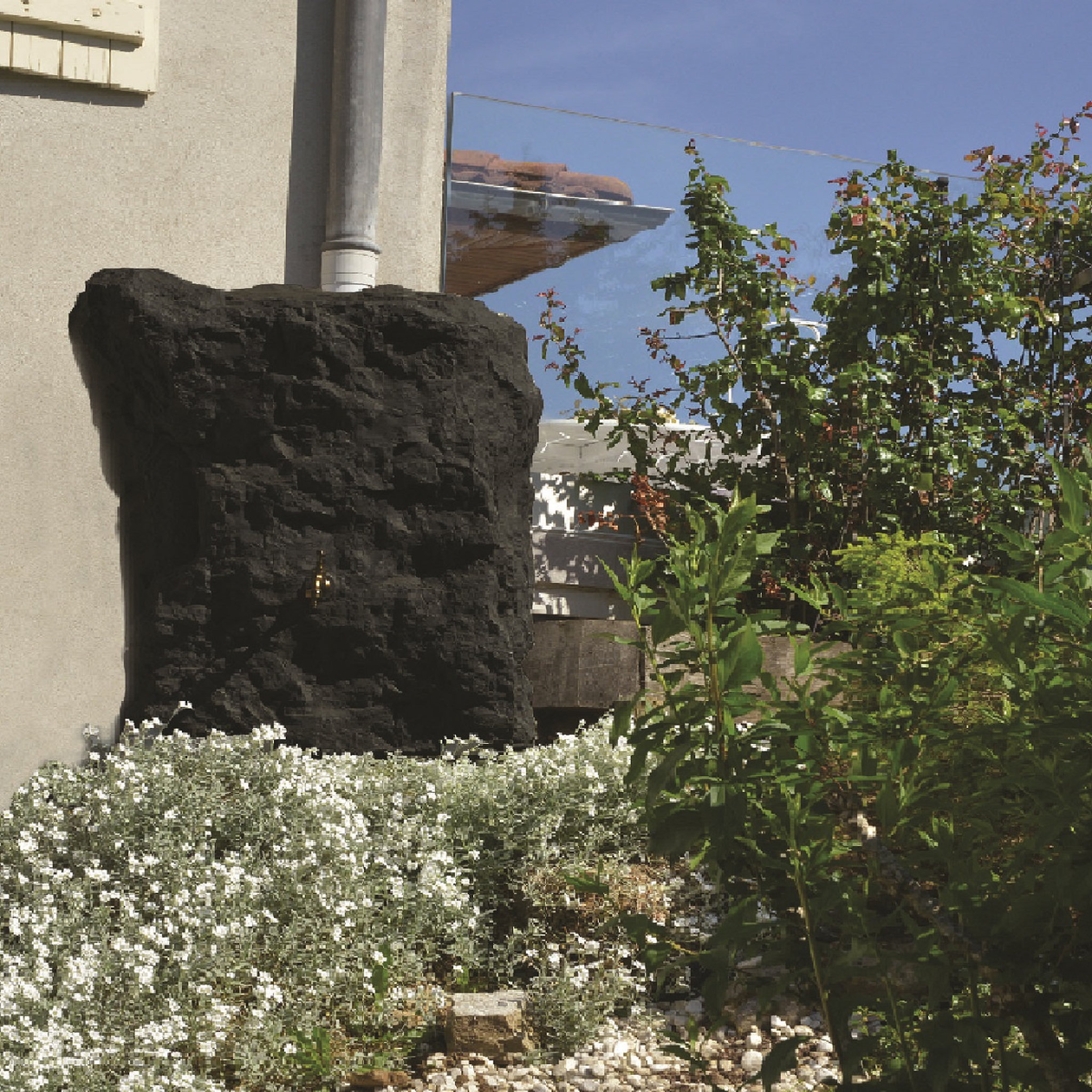Belli Récupérateur d'eau aspect Rocher anthracite 300L