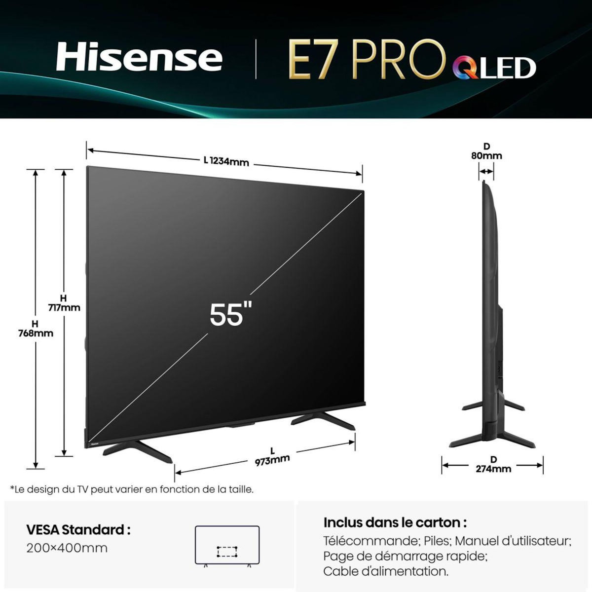 Hisense TV QLED 55E79Q PRO (139cm)