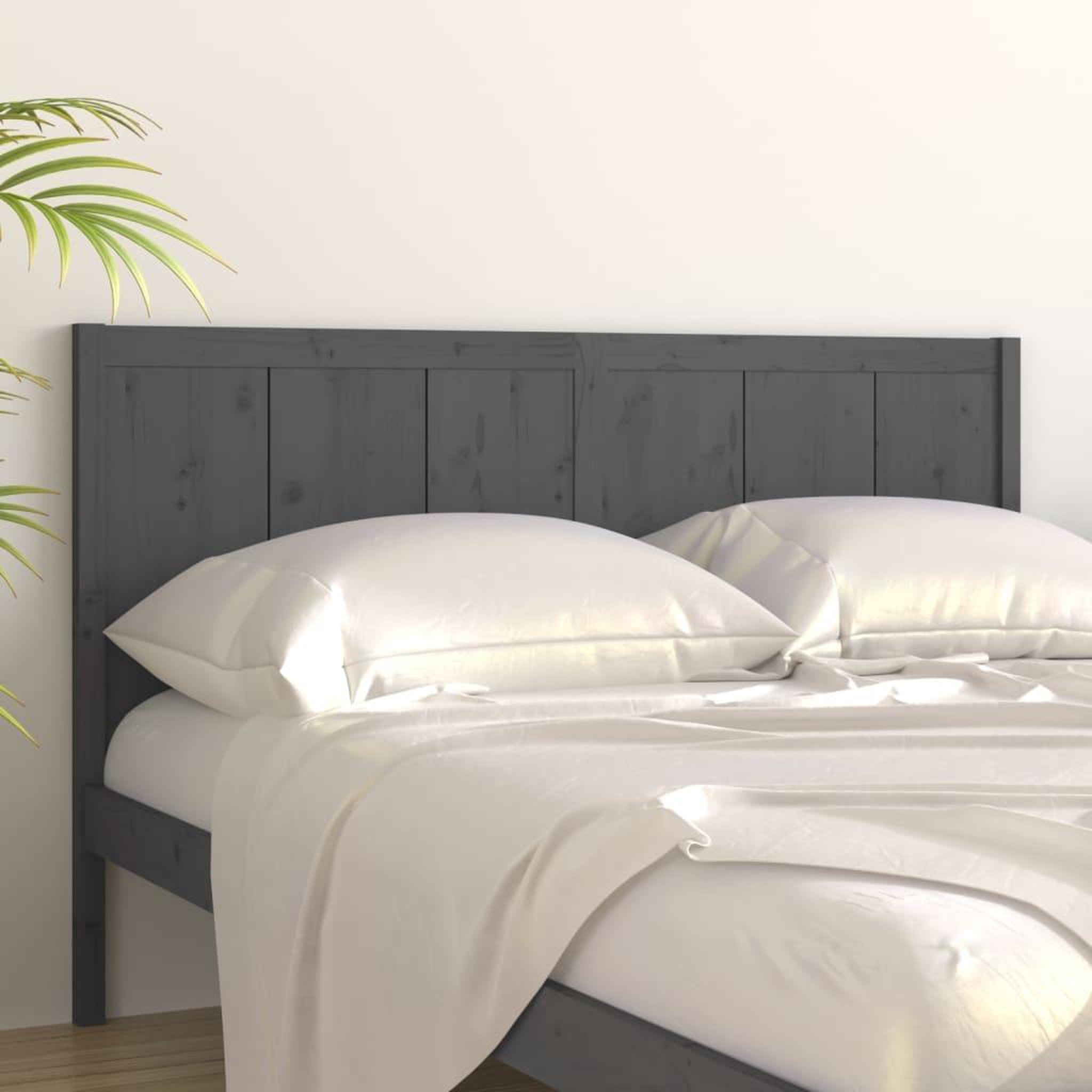 Voir la diapositive 3 : VIDAXL Tete de lit Gris 125,5x4x100 cm Bois massif de pin