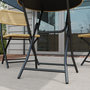 Voir la diapositive 6 : OUTSUNNY Ensemble bistro de jardin 3 pièces pliantes style cosy 2 chaises + table acier époxy noir résine tressée beige