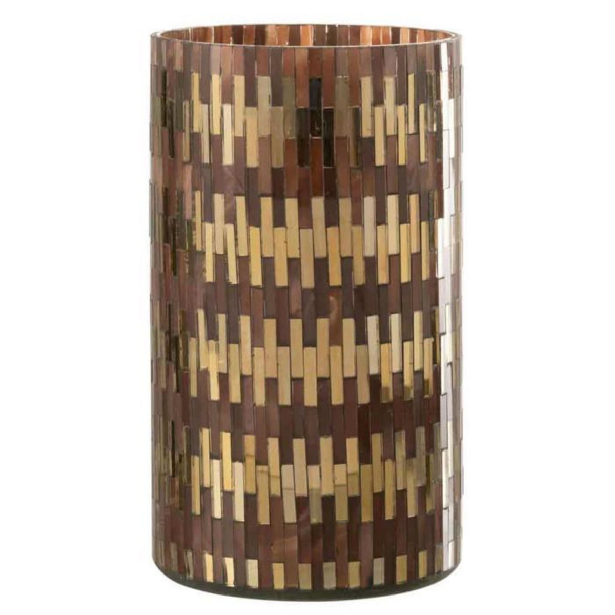 Paris Prix Photophore en Verre Déco  Chic  23cm Marron & Or