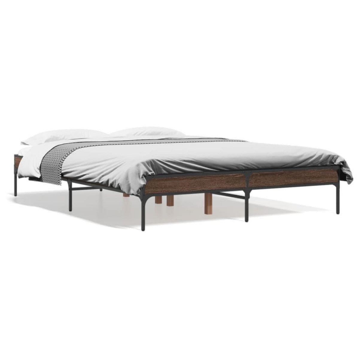 VIDAXL Cadre de lit sans matelas chene marron 140x190 cm