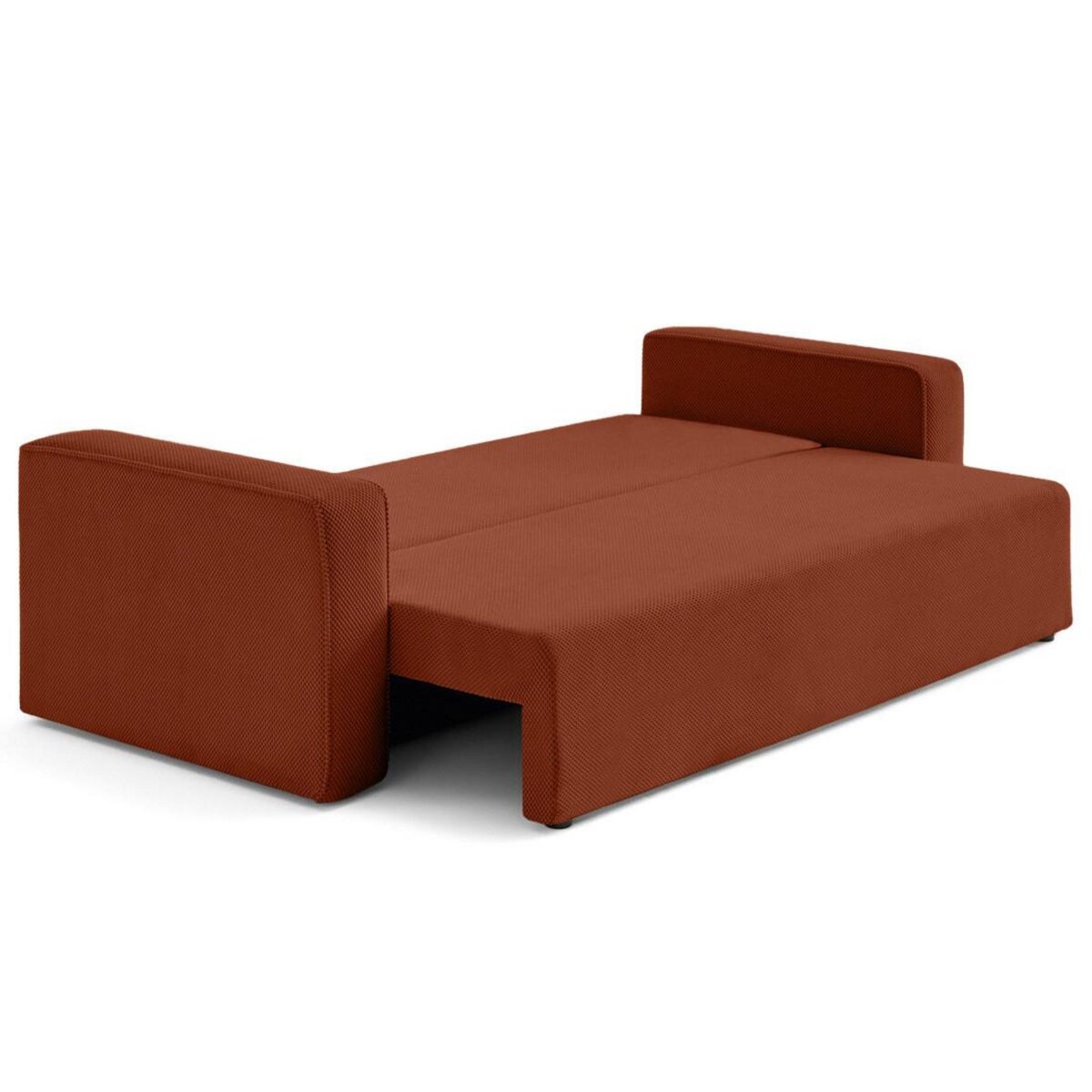 BEST MOBILIER Topaze - canapé droit 3 places convertible avec coffre en velours texturé