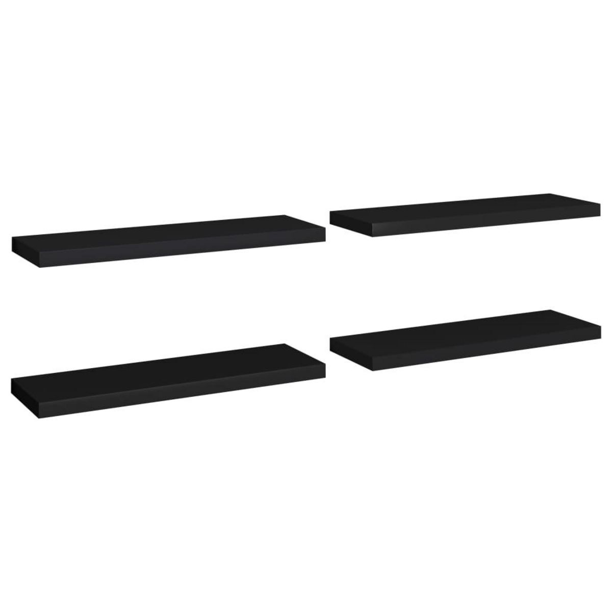 VIDAXL Etageres murales flottantes 4 pcs noir 80x23,5x3,8 cm MDF